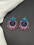 AndQ Christmas Wreath Zircon Embedded Earrings