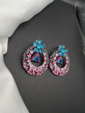 AndQ Christmas Wreath Zircon Embedded Earrings