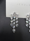 AndQ Hearts Tassels Zircon Embedded Earrings