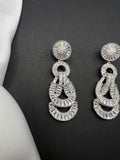 AndQ Ribbon Knot Zircon Embedded Earrings
