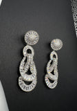 AndQ Ribbon Knot Zircon Embedded Earrings