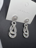 AndQ Ribbon Knot Zircon Embedded Earrings
