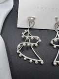 AndQ Spinning Ballet Zircon Embedded with Pearls Earrings