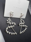 AndQ Spinning Ballet Zircon Embedded with Pearls Earrings