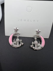 AndQ Designer Fantasy Star Moon Castle Earrings