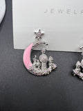 AndQ Designer Fantasy Star Moon Castle Earrings