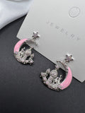 AndQ Designer Fantasy Star Moon Castle Earrings