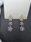 AndQ Four Flowers Zircon Embedded Earrings
