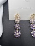 AndQ Four Flowers Zircon Embedded Earrings