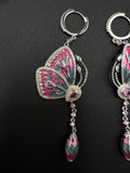 AndQ Enamel Butterflies Pendants Earrings