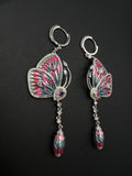 AndQ Enamel Butterflies Pendants Earrings