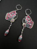 AndQ Enamel Butterflies Pendants Earrings