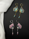 AndQ Enamel Butterflies Pendants Earrings