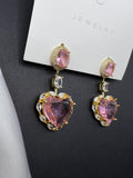 AndQ Pink Jelly Heart Earrings