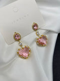 AndQ Pink Jelly Heart Earrings