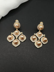 AndQ Palace Champagne Pearls Zircon micro Embedded Earrings