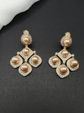 AndQ Palace Champagne Pearls Zircon micro Embedded Earrings