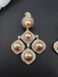 AndQ Palace Champagne Pearls Zircon micro Embedded Earrings
