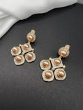 AndQ Palace Champagne Pearls Zircon micro Embedded Earrings