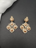 AndQ Palace Champagne Pearls Zircon micro Embedded Earrings