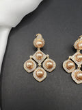 AndQ Palace Champagne Pearls Zircon micro Embedded Earrings