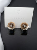 AndQ Handmade Flower and Zircon Earrings