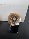 AndQ Handmade Flower and Zircon Earrings