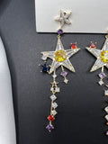 AndQ Zircon Stars Tassel Earrings