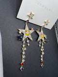 AndQ Zircon Stars Tassel Earrings