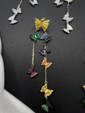 AndQ Dancing Butterflies Zircon Embedded Tassel Earrings
