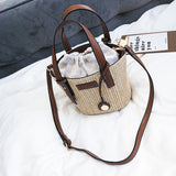 Fashion Shoulder Trend Grass Woven Bucket Handbag Bag